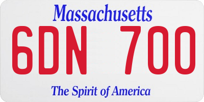MA license plate 6DN700
