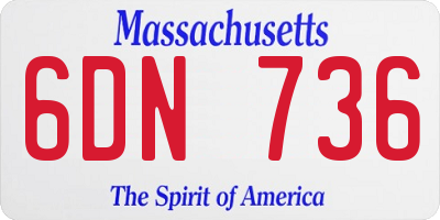 MA license plate 6DN736
