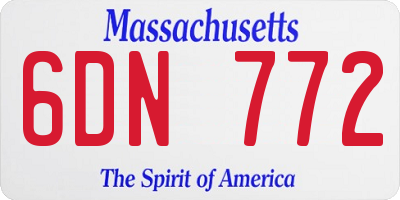 MA license plate 6DN772