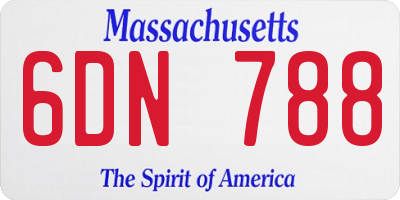 MA license plate 6DN788