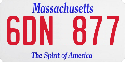 MA license plate 6DN877