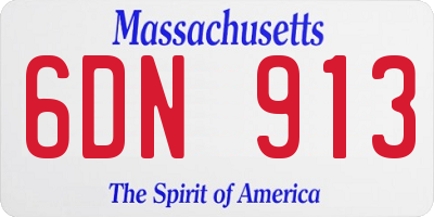 MA license plate 6DN913