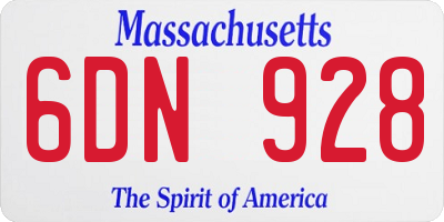 MA license plate 6DN928