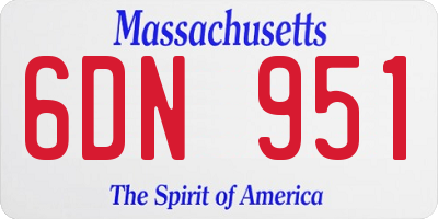 MA license plate 6DN951