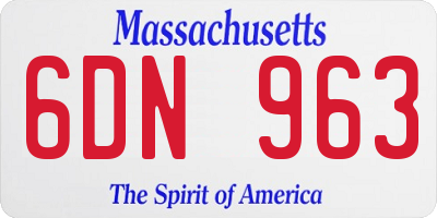 MA license plate 6DN963