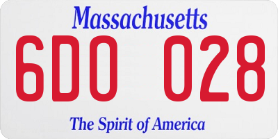 MA license plate 6DO028