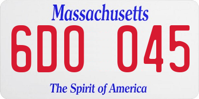 MA license plate 6DO045