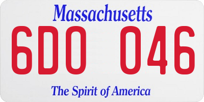 MA license plate 6DO046