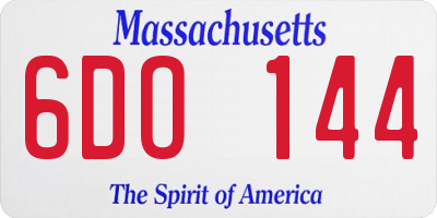 MA license plate 6DO144