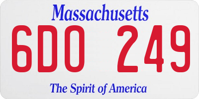 MA license plate 6DO249