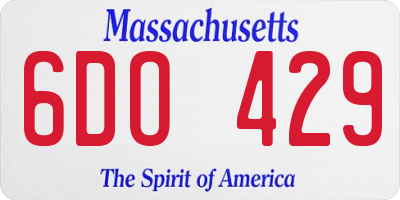 MA license plate 6DO429