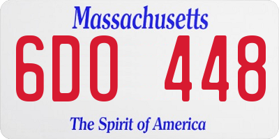 MA license plate 6DO448