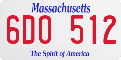MA license plate 6DO512