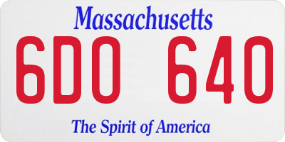MA license plate 6DO640