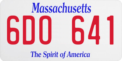MA license plate 6DO641