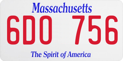MA license plate 6DO756