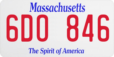 MA license plate 6DO846
