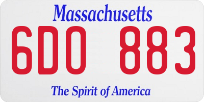 MA license plate 6DO883