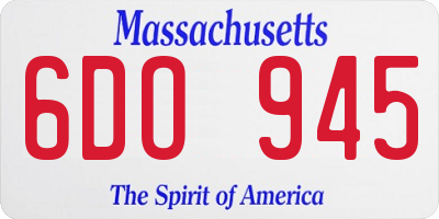 MA license plate 6DO945