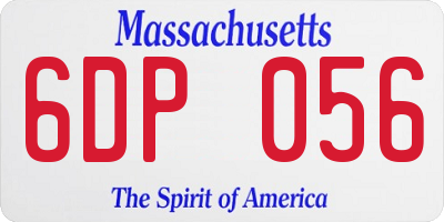 MA license plate 6DP056