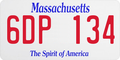 MA license plate 6DP134