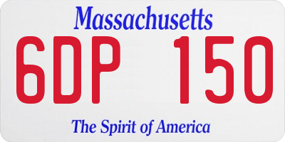 MA license plate 6DP150