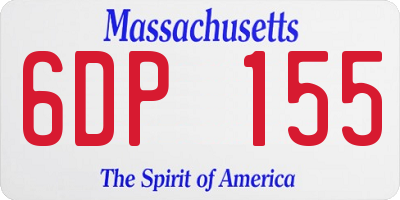 MA license plate 6DP155