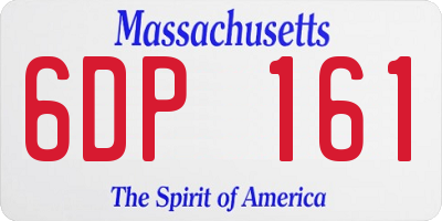 MA license plate 6DP161