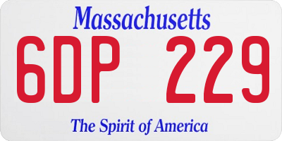 MA license plate 6DP229