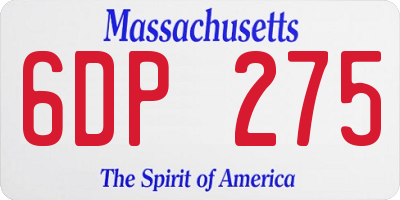 MA license plate 6DP275