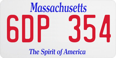MA license plate 6DP354