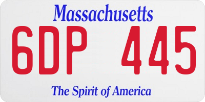 MA license plate 6DP445