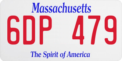 MA license plate 6DP479