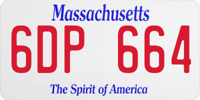 MA license plate 6DP664