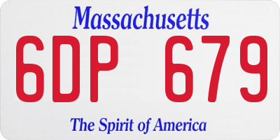 MA license plate 6DP679