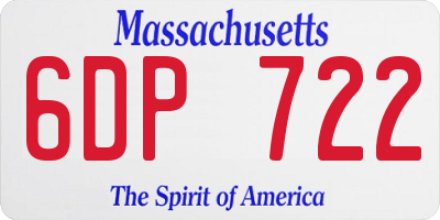 MA license plate 6DP722