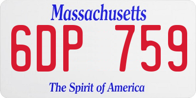 MA license plate 6DP759