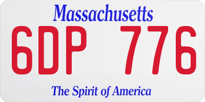 MA license plate 6DP776