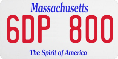 MA license plate 6DP800