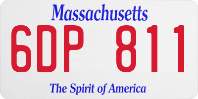 MA license plate 6DP811