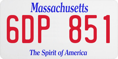MA license plate 6DP851