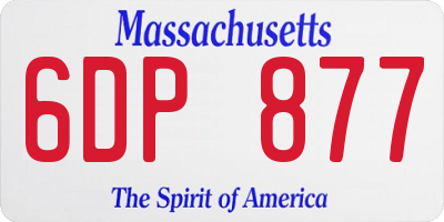 MA license plate 6DP877