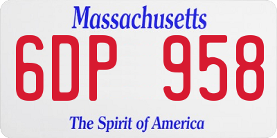 MA license plate 6DP958