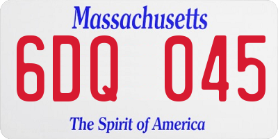 MA license plate 6DQ045