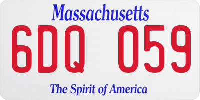 MA license plate 6DQ059