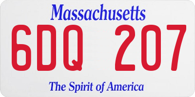 MA license plate 6DQ207