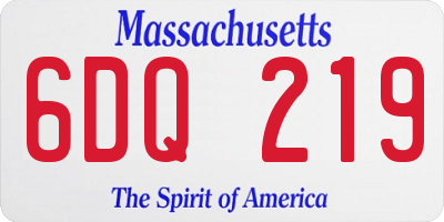 MA license plate 6DQ219