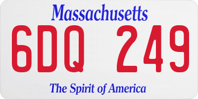 MA license plate 6DQ249