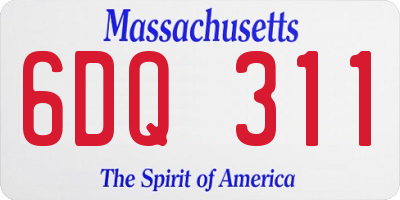 MA license plate 6DQ311