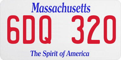 MA license plate 6DQ320